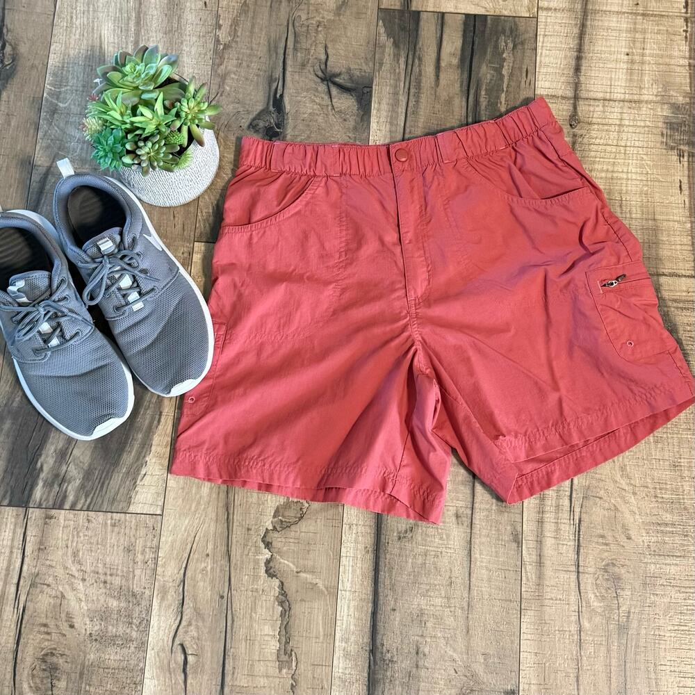 Columbia Women’s Small Nylon Berry Red Pockets Elastic Waistband Shorts Summer